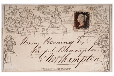 Lot 4 - 1840 1d. Mulready letter sheet with 1840 1d. black