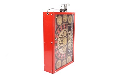 Lot 104 - A vintage red painted electric wall sign