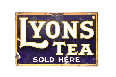 Lot 108 - A double sided Lyons enamel advertising sign