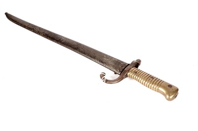Lot 491 - A 19th Century French Chassepot rifle bayonet