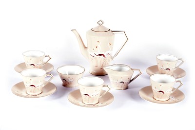 Lot 895 - Art Deco Noritake Flamingo pattern coffee set