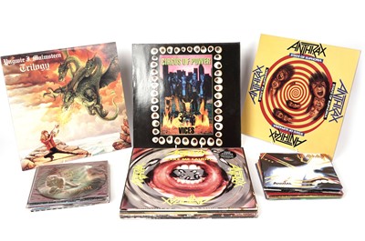 Lot 615 - Twelve heavy metal LPs and a small collection of 7" singles