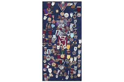 Lot 777 - A large collection of silver, gilt-metal and other metal Masonic Steward medals