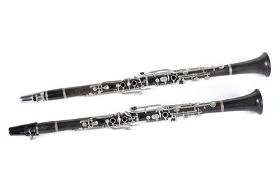 Lot 323 - Pair of Boosey & Co clarinets