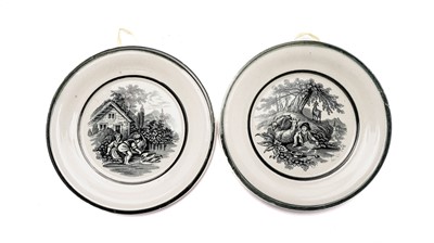 Lot 816 - Two Sunderland pottery wall plaques