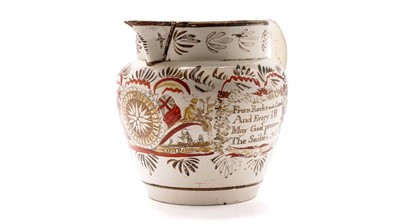 Lot 818 - Sunderland creamware jug