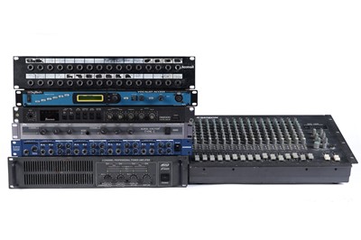 Lot 462 - A Samson 16-channel mixer deck, and sundry sound processing modules