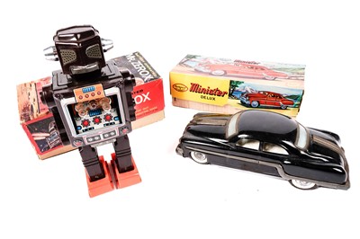 Lot 263 - A 1960s Mr. Zerox plastic and tinplate robot; and a saloon car