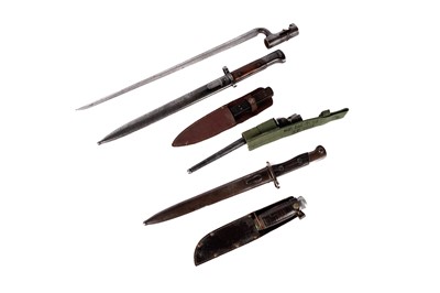 Lot 856 - Four bayonets and two knives