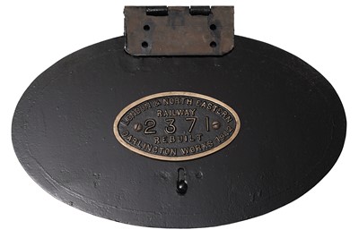 Lot 810 - A LNER (London & North Eastern Railway) work plate, 2371, rebuilt Darlington Works 1942