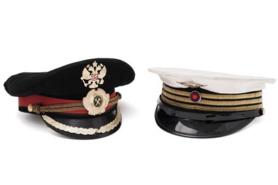 Lot 812 - Two station masters peaked caps