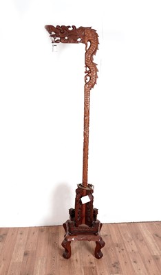 Lot 91 - A 1930’s Chinese dragon pattern lamp standard