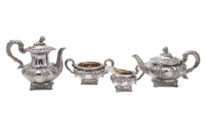 Lot 356 - A William IV four piece tea and coffee service
