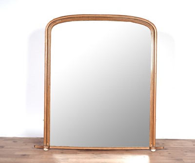 Lot 135 - A Victorian arched overmantel mirror