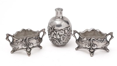 Lot 351 - A Japanese pepper caster; and a pair of German salts