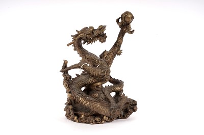 Lot 116 - A Chinese bronze figure of a dragon