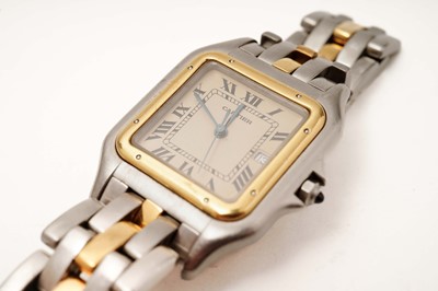 Lot 1058 - Cartier Panthere: a stainless steel cased quartz wristwatch