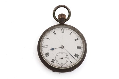 Lot 567 - Omega: a gun metal cased pocket watch