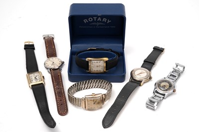 Lot 573 - Six manual wind wristwatches