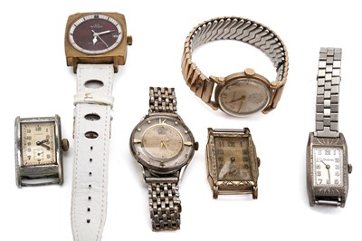 Lot 574 - Six manual wind wristwatches