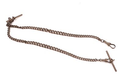 Lot 445 - A 9ct yellow gold curb link albert chain