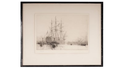 Lot 541 - William Lionel Wyllie - ‘HMS Victory Entering Dry Dock’ | drypoint
