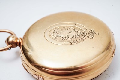Lot 1030 - An 18ct yellow gold cased open faced pocket marine chronograph