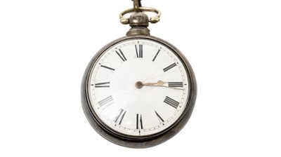 Lot 687 - Adam Routledge, Carlisle: a silver pair cased pocket watch