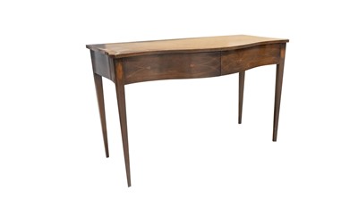 Lot 963 - A George III crossbanded mahogany serpentine serving table