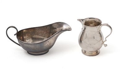 Lot 177 - A George V cream jug; and a sauceboat