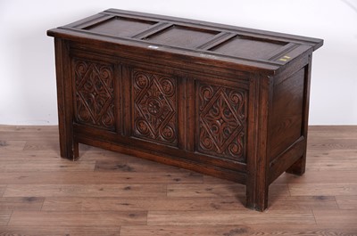 Lot 104 - An early 20th century blanket box and a mid 20th Century oak coffer