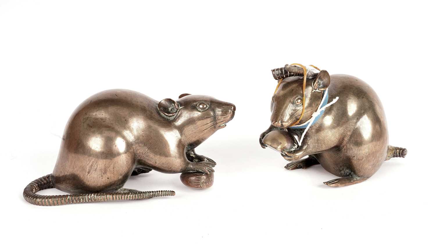 776 - Pair of Japanese bronze rats