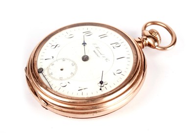 Lot 406 - An American rose gold open face pocket watch by Howard & Co, Boston