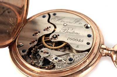 Lot 406 - An American rose gold open face pocket watch by Howard & Co, Boston