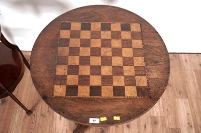 Lot 67 - A Victorian games table and an Edwardian occasional table