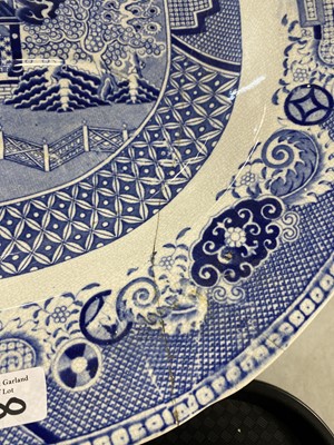 Lot 300 - A set of eleven ‘Willow’ pattern graduated meat and serving plates