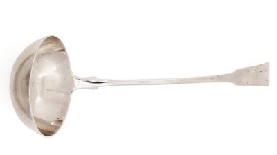Lot 132 - A soup ladle by maker "MC"