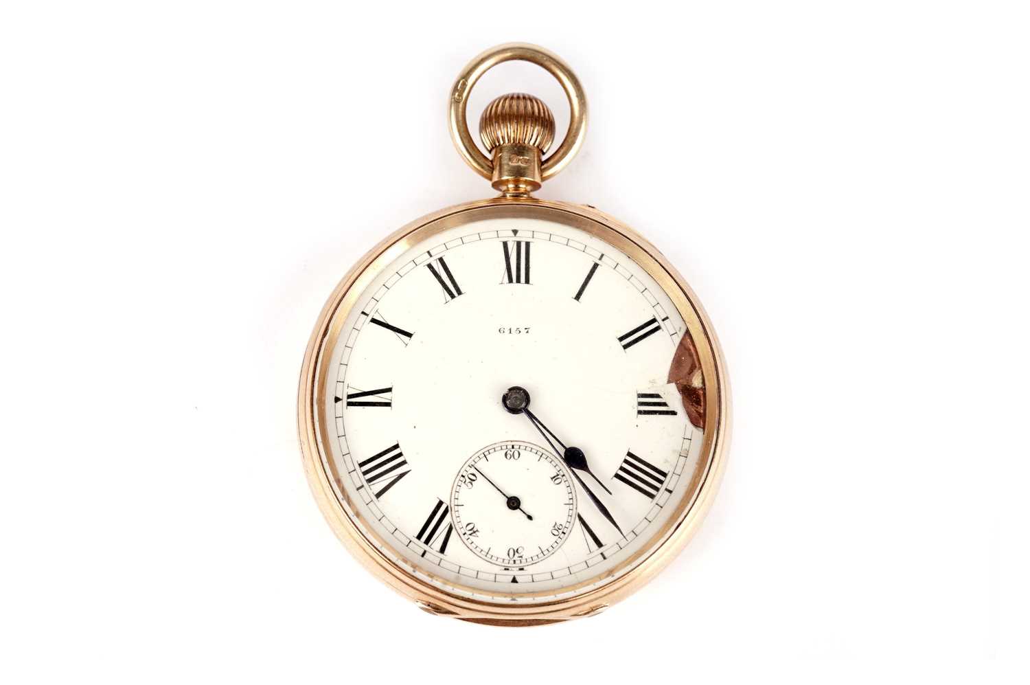 Lot 405 - An 18ct yellow gold open face pocket watch