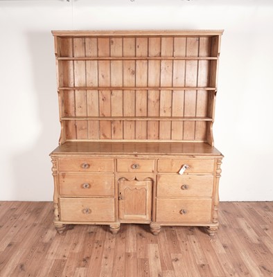 Lot 122 - A Victorian stripped pine dresser