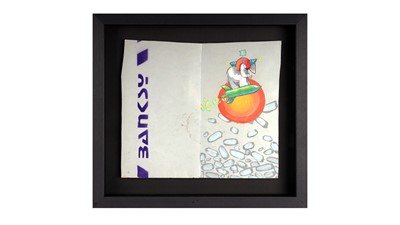 Lot 694 - BANKSY - Heavy Weaponry (Space) | a personalised hand-painted birthday card