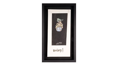 Lot 695 - BANKSY - Boing! | a personalised hand-painted birthday card