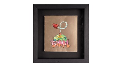 Lot 697 - BANKSY - Bad Girl (Emma) | a personalised hand-painted birthday card