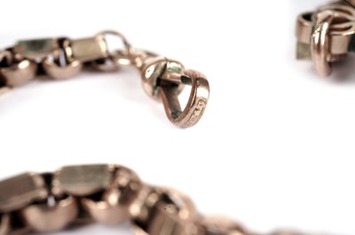 Lot 389 - A 9ct yellow gold fancy link watch chain