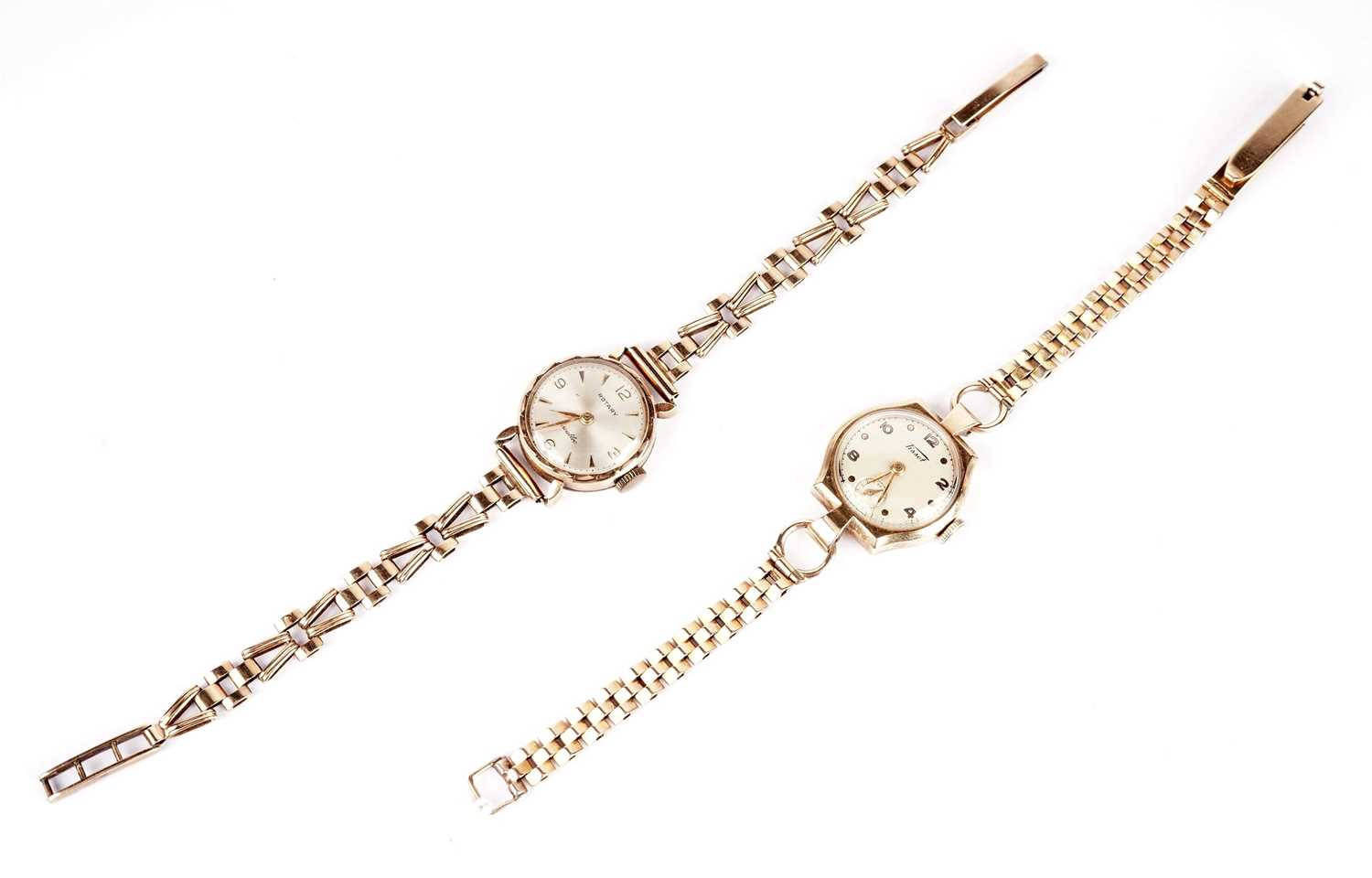 Lot 415 - Two gold cocktail watches, by Tissot and Rotary