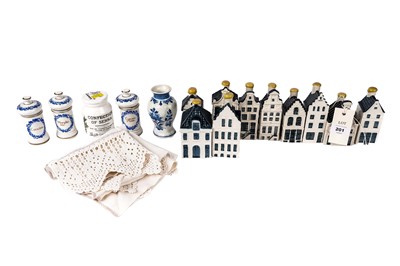 Lot 201 - A selection of KLM delft decorative ceramic house decanters