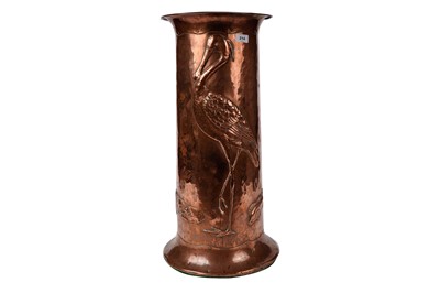 Lot 214 - An Arts and Crafts Newlyn School copper stickstand