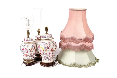 Lot 229 - A selection of table lamps and lampshades