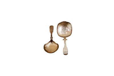 Lot 251 - Two Fiddle pattern caddy spoons