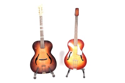 Lot 388 - Two 1950's cello-bodied acoustic guitars