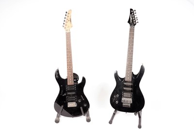 Lot 38 - Two black electric guitars
